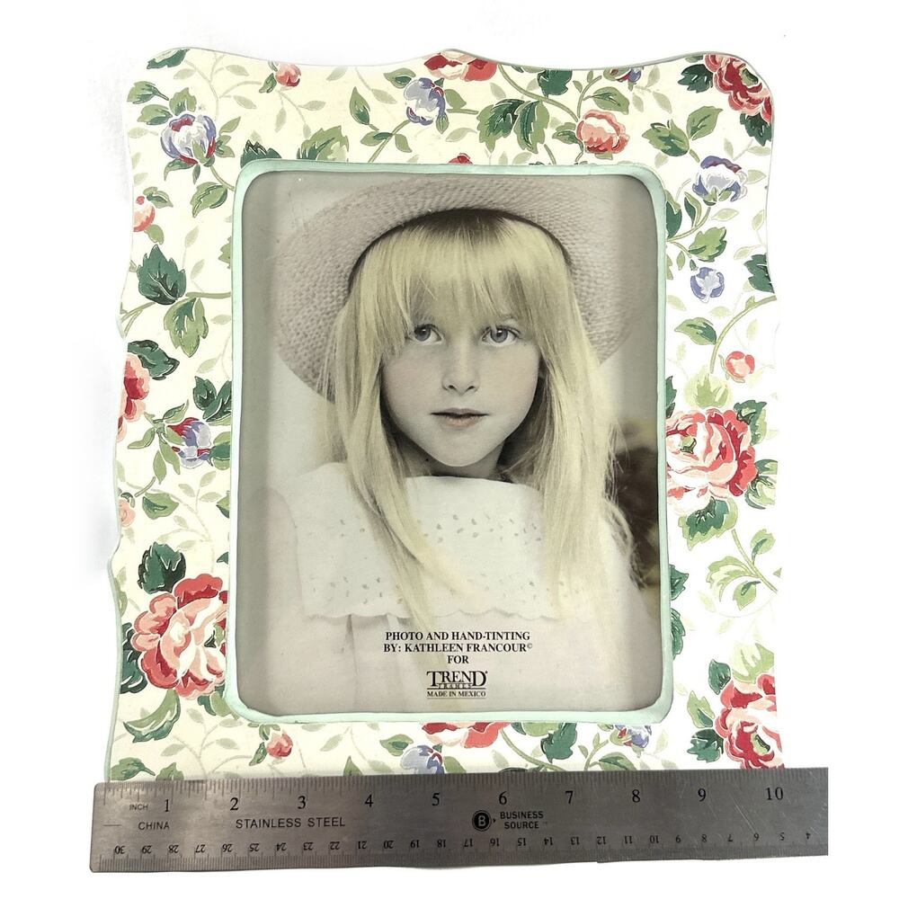 Trend Cerames Mexico Floral 8x10 Picture Frame Ceramic Vintage - Picture 2 of 5